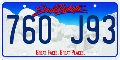 SD license plate 76OJ93