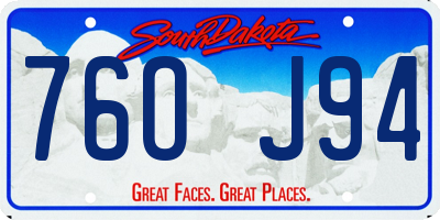 SD license plate 76OJ94