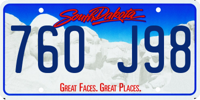SD license plate 76OJ98