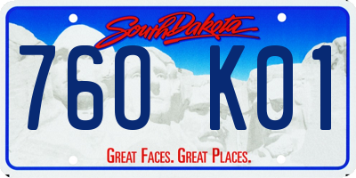 SD license plate 76OK01