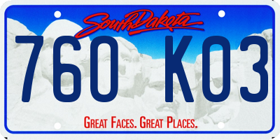 SD license plate 76OK03