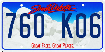 SD license plate 76OK06