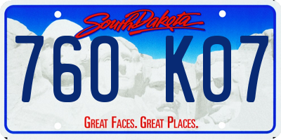 SD license plate 76OK07