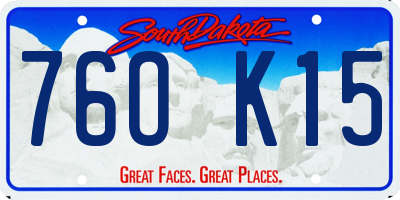 SD license plate 76OK15