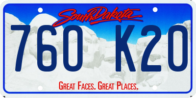 SD license plate 76OK20