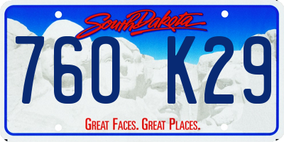 SD license plate 76OK29