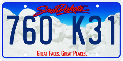 SD license plate 76OK31