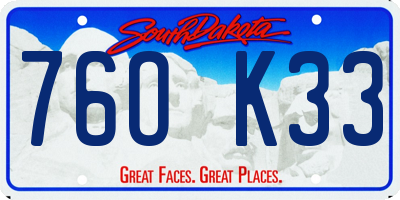 SD license plate 76OK33