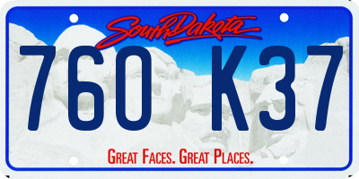 SD license plate 76OK37