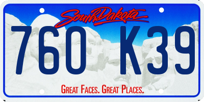SD license plate 76OK39