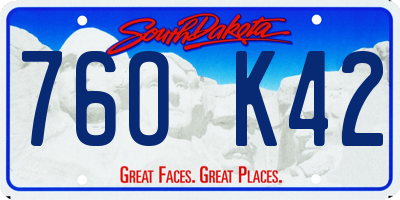 SD license plate 76OK42