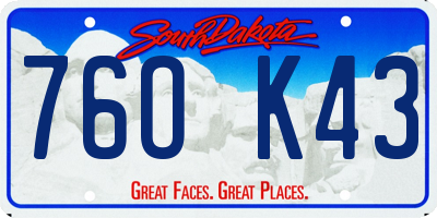 SD license plate 76OK43