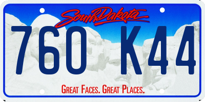 SD license plate 76OK44