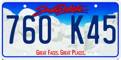 SD license plate 76OK45