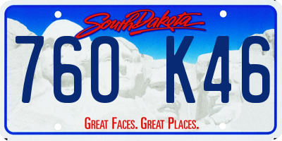 SD license plate 76OK46