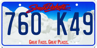 SD license plate 76OK49
