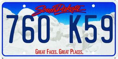SD license plate 76OK59
