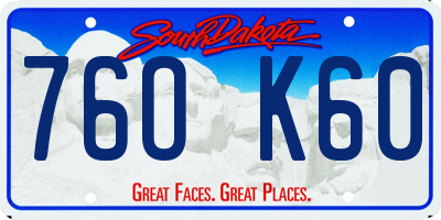 SD license plate 76OK60