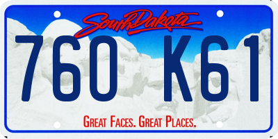 SD license plate 76OK61