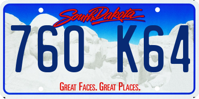 SD license plate 76OK64