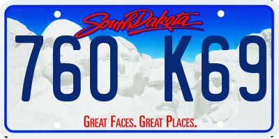 SD license plate 76OK69