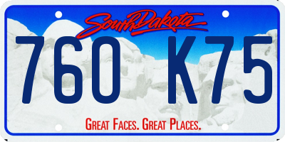 SD license plate 76OK75