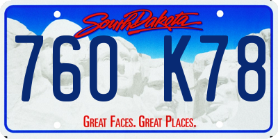 SD license plate 76OK78
