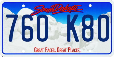 SD license plate 76OK80