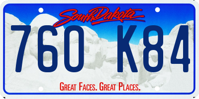 SD license plate 76OK84