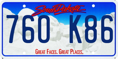 SD license plate 76OK86