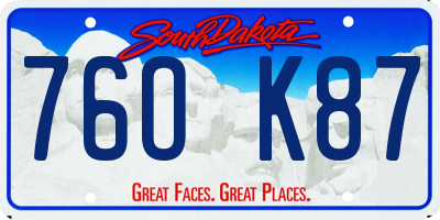 SD license plate 76OK87