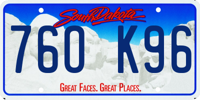 SD license plate 76OK96