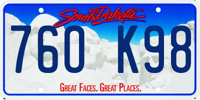SD license plate 76OK98