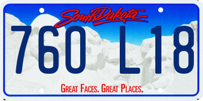 SD license plate 76OL18