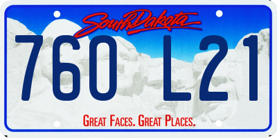SD license plate 76OL21