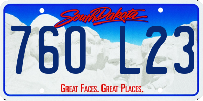 SD license plate 76OL23