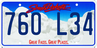 SD license plate 76OL34