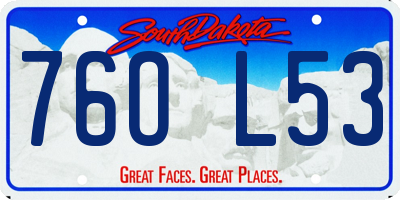 SD license plate 76OL53