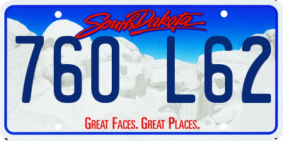SD license plate 76OL62