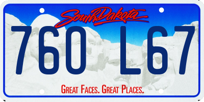 SD license plate 76OL67