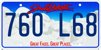 SD license plate 76OL68