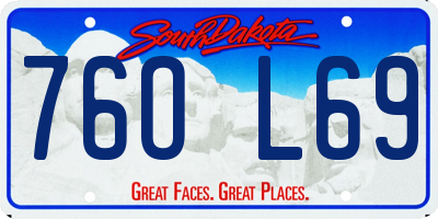 SD license plate 76OL69