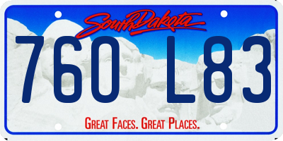 SD license plate 76OL83