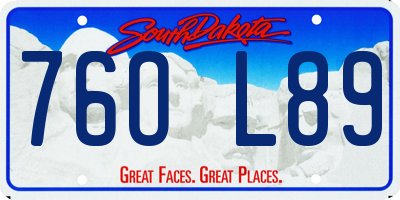 SD license plate 76OL89