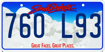SD license plate 76OL93