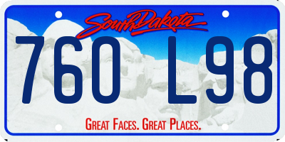 SD license plate 76OL98