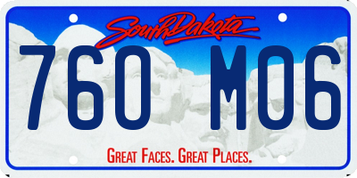 SD license plate 76OM06