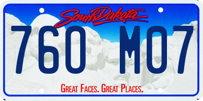 SD license plate 76OM07