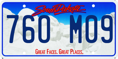 SD license plate 76OM09