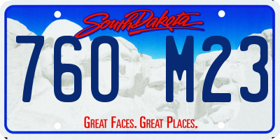 SD license plate 76OM23